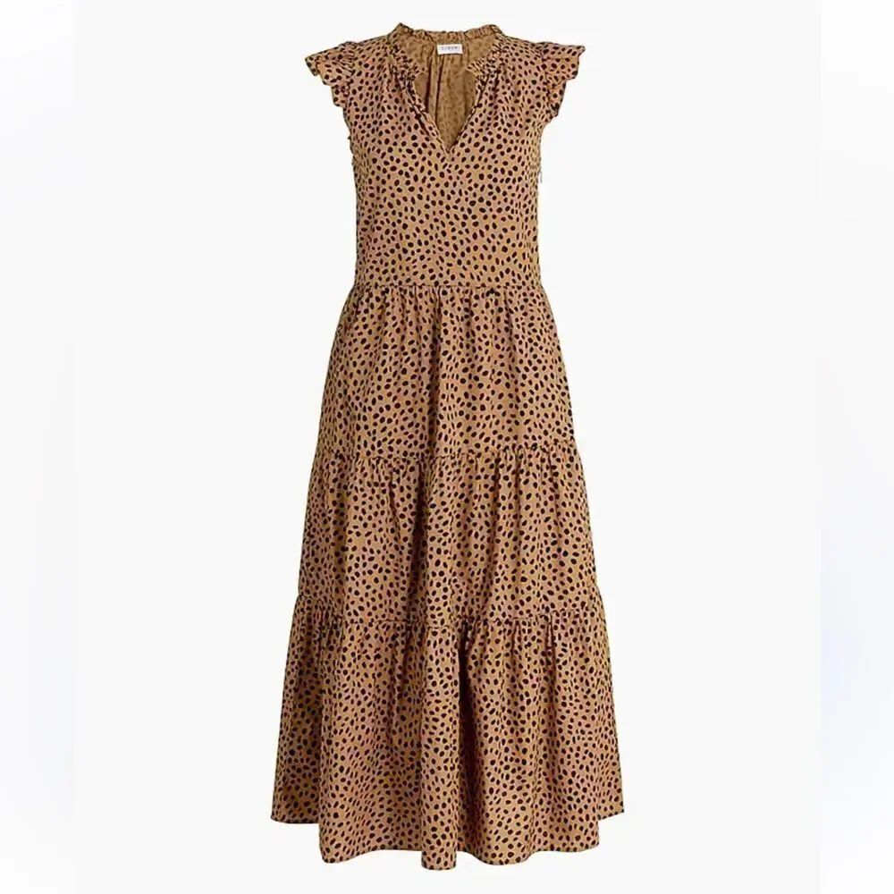 J. Crew Poplin Midi Polka Dot Dress S